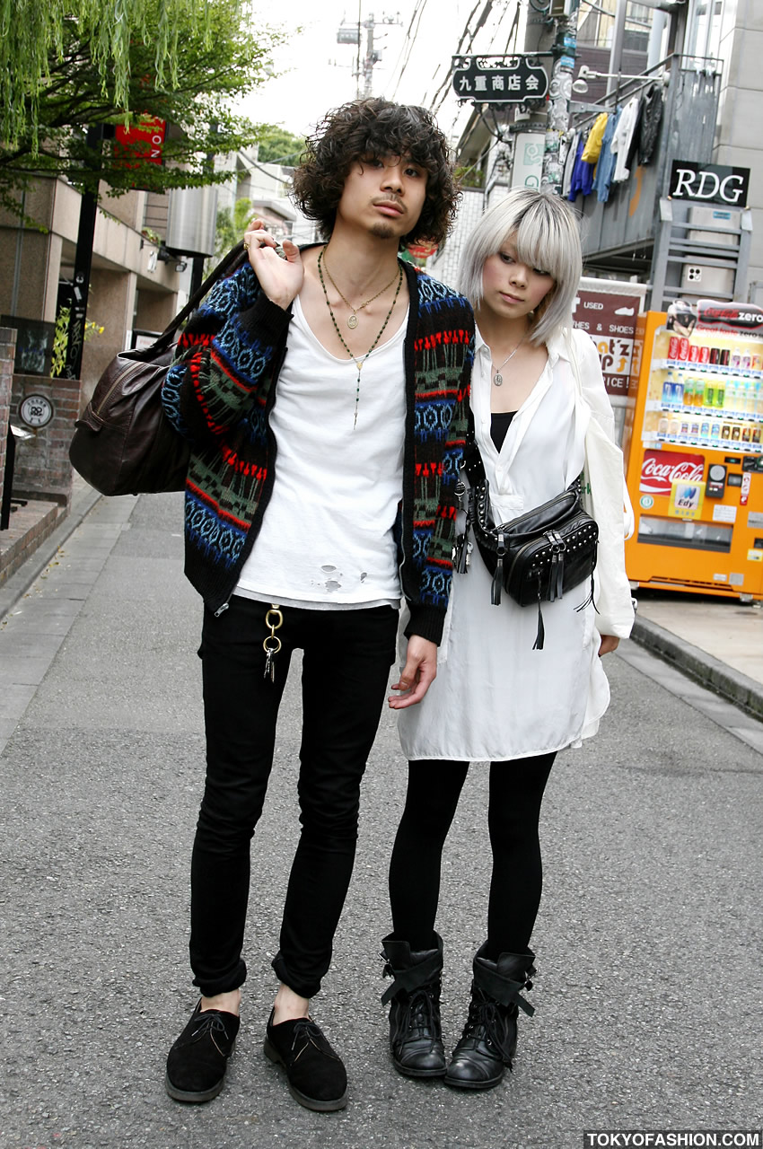 Silver Hair Girl vs. Beard Guy in Harajuku – Tokyo Fashion