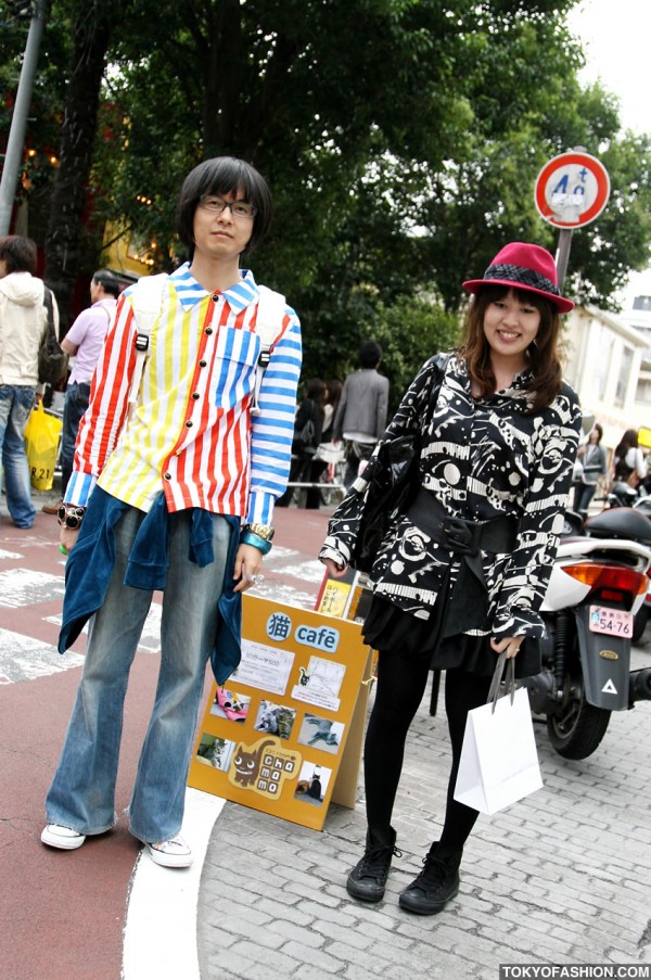 Colorful Striped Shirt in Harajuku