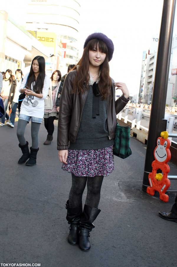Leather Jacket & Skirt in Tokyo
