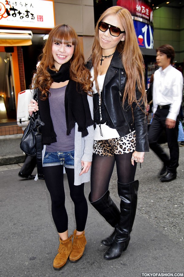 Shibuya Girls in Leopard Print Shorts & Leather Boots