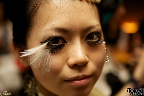 Awesome eye makeup at the Grimoire party.