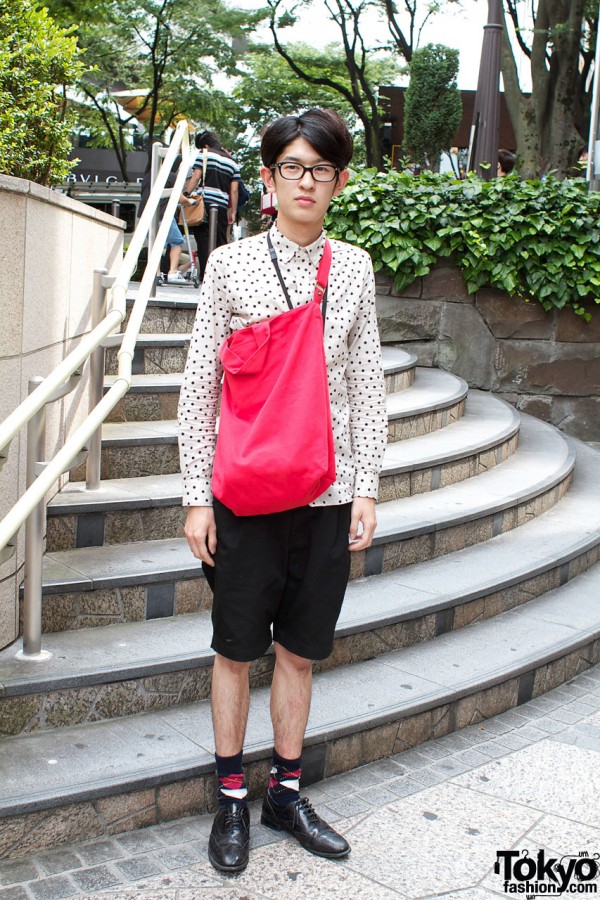 Glasses, Midwest Dotted Shirt and Resale Shorts – Tokyo Fashion