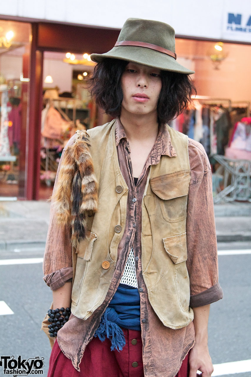 Christopher Nemeth Harajuku Street Style w/ Rope Print Jacket, Beret &  Vintage Patent Pants – Tokyo Fashion