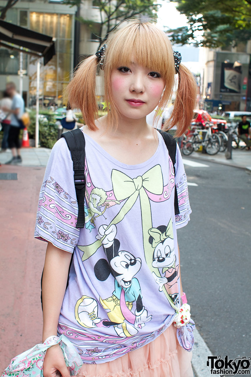 Kinji Shop Girl in Pink &amp; Purple in Harajuku – Tokyo Fashion