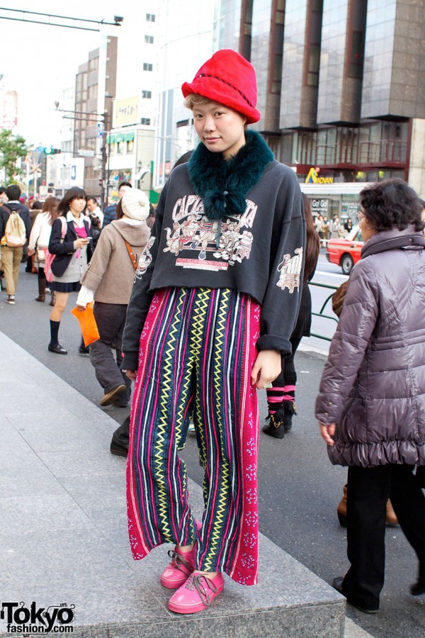 Pink Hat, Striped Pants & Marc Jacobs Shoes