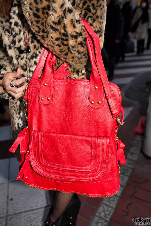 Bright Red Handbag in Shibuya