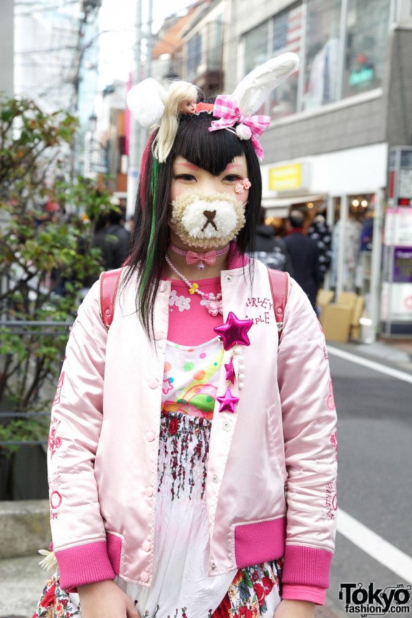 Harajuku Girl in Bear Mask