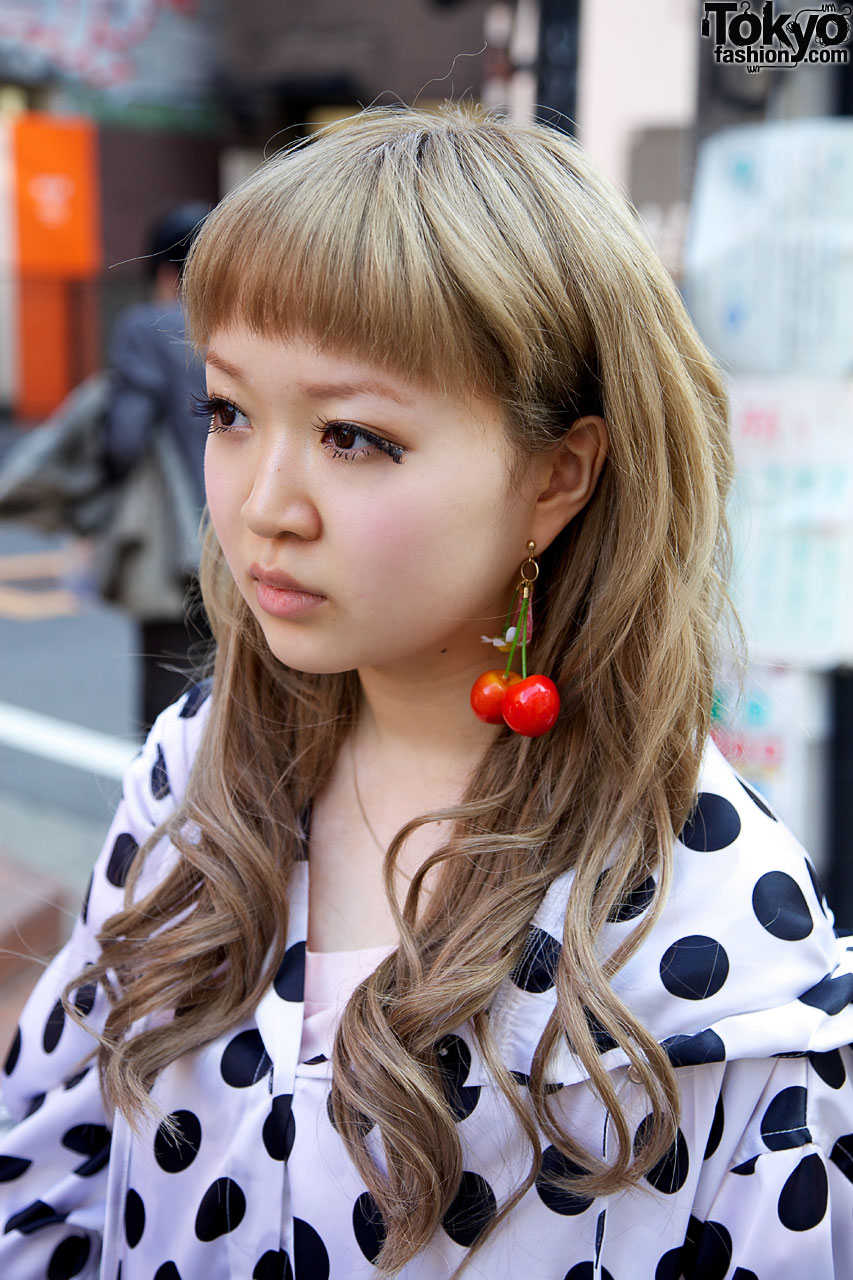 Yoponskii, Chanel & Nadia Cherry Earrings in Harajuku – Tokyo Fashion