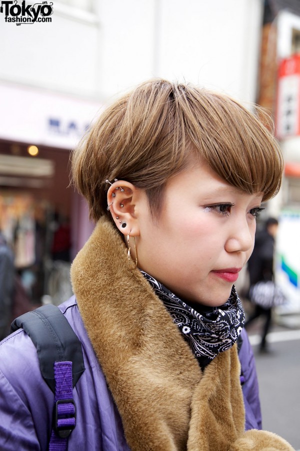 Multiple Ear Piercings in Harajuku