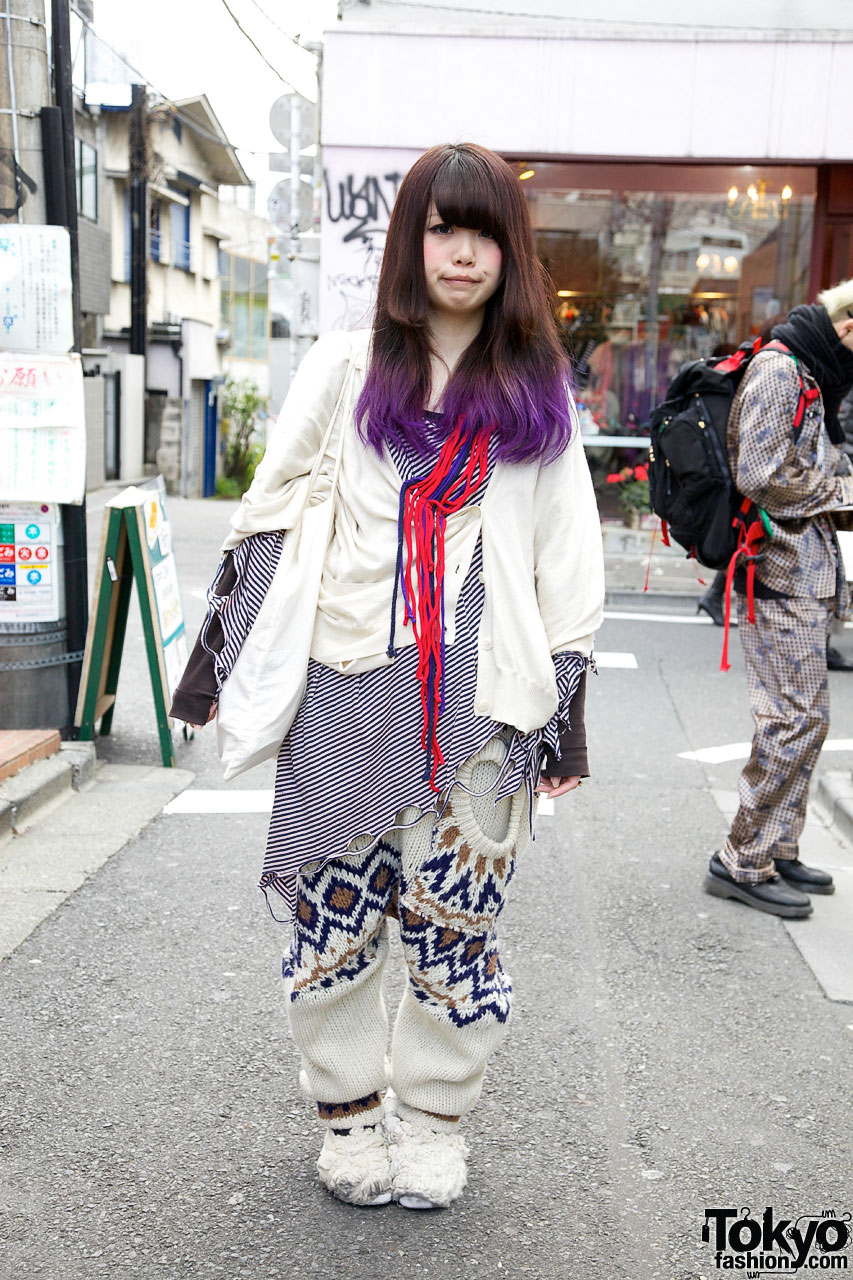 Repurposed Sweater & Art Bag in Harajuku – Tokyo Fashion