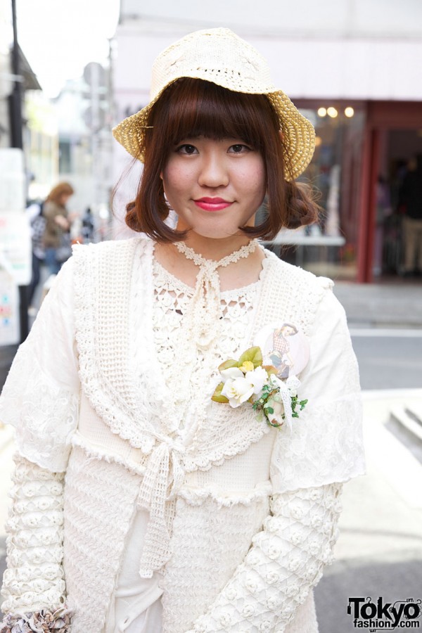 All-White Outfit in Harajuku