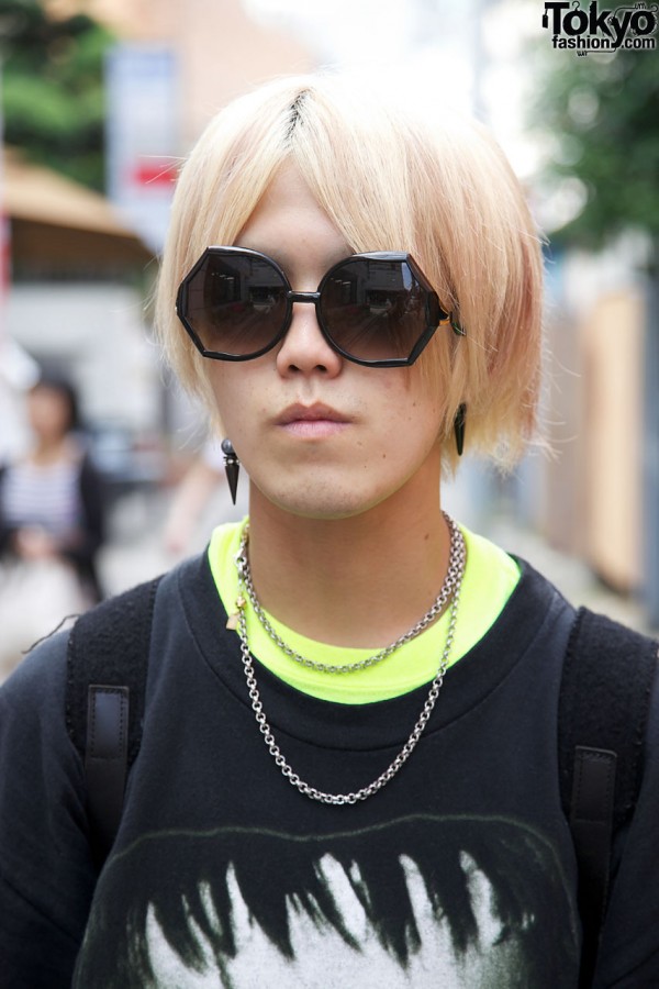 Blonde Japanese Guy in Sunglasses