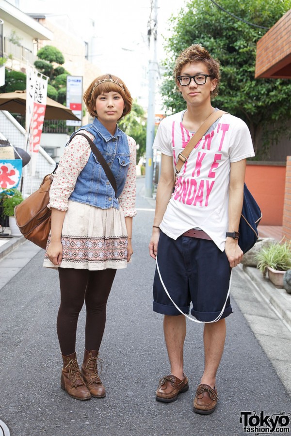 Girl in Santa Monica vest & guy in I Don’t Like Mondays t-shirt