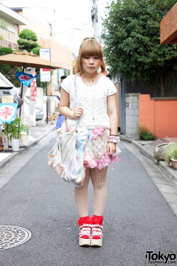 Rurumu Pieced Skirt & Tokyo Bopper White Platform Shoes