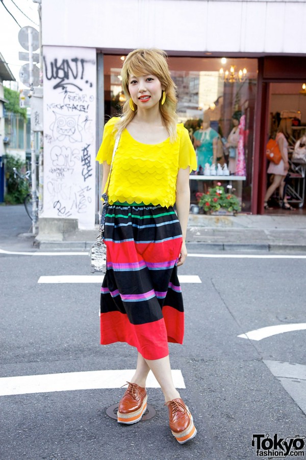 Bubbles Harajuku Coi w/ Prada Platform Brogues & Vintage Skirt
