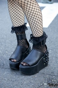 Punky Harajuku Girl in Nude N’ Rude, Fishnets & Studded Platforms ...
