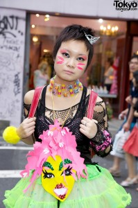 Harajuku Girl With Cat Face Paint