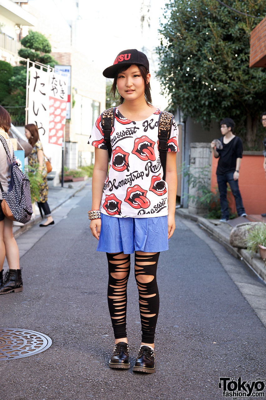 Girl's RNA Lips Top, Shredded Leggings & Moohoop by Spinns Shoes – Tokyo  Fashion