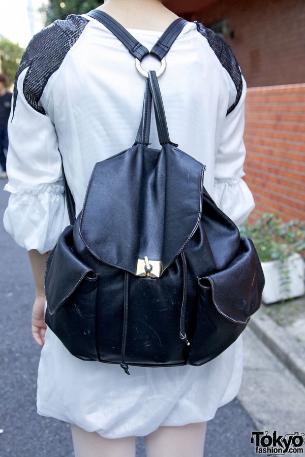 Vintage Leather Backpack in Harajuku