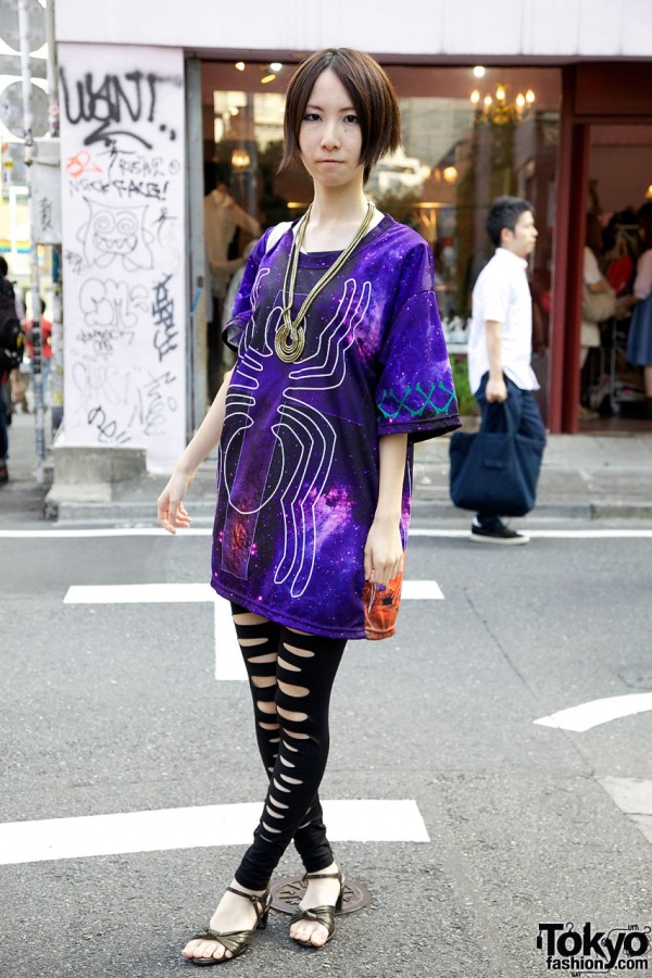 Girl’s H>Fractal Spider Dress & Shredded Leggings – Tokyo Fashion