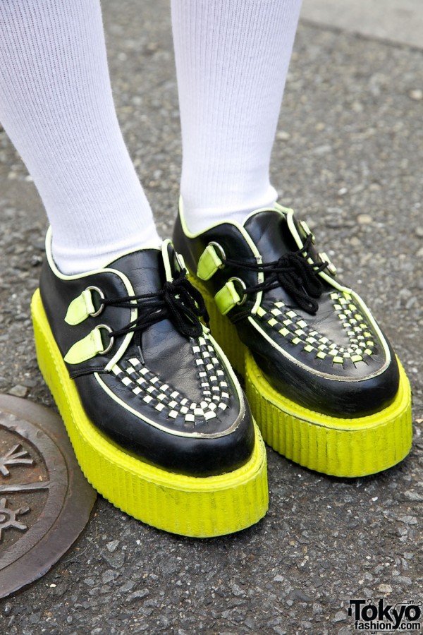 Florescent Yellow Creepers From Dog Harajuku