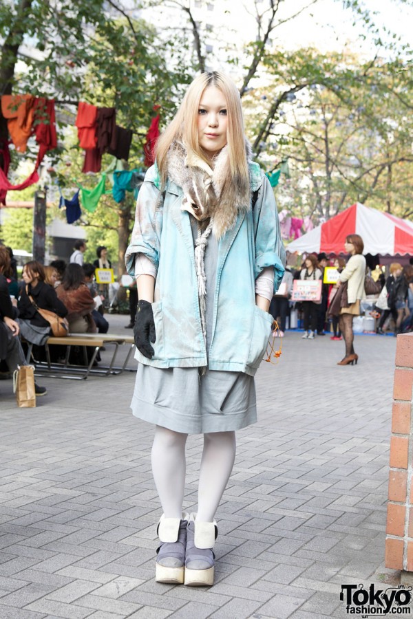 Japanese Designer w/ Dyed Coat, Ohta Backpack & Tokyo Bopper Platforms
