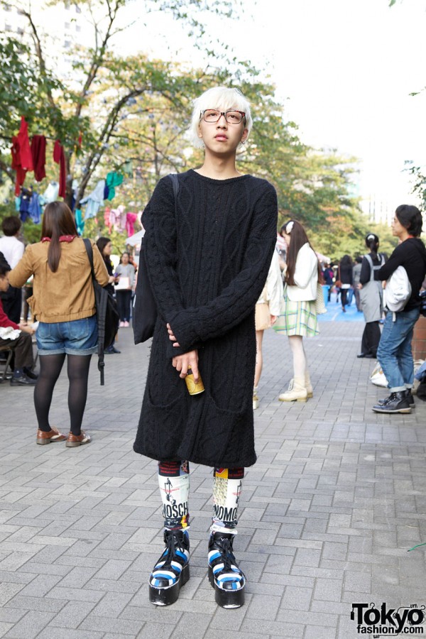 Raf Simons Knit, Moschino & Dog Harajuku Platform Shoes in Shinjuku