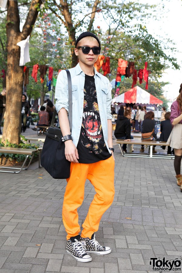 Bunka Fashion Student Wearing Hermes, Givenchy & Neil Barrett in Shinjuku