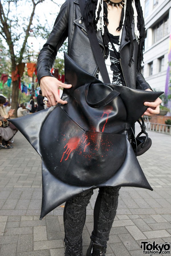 Large Paint Splattered Gothic Bag