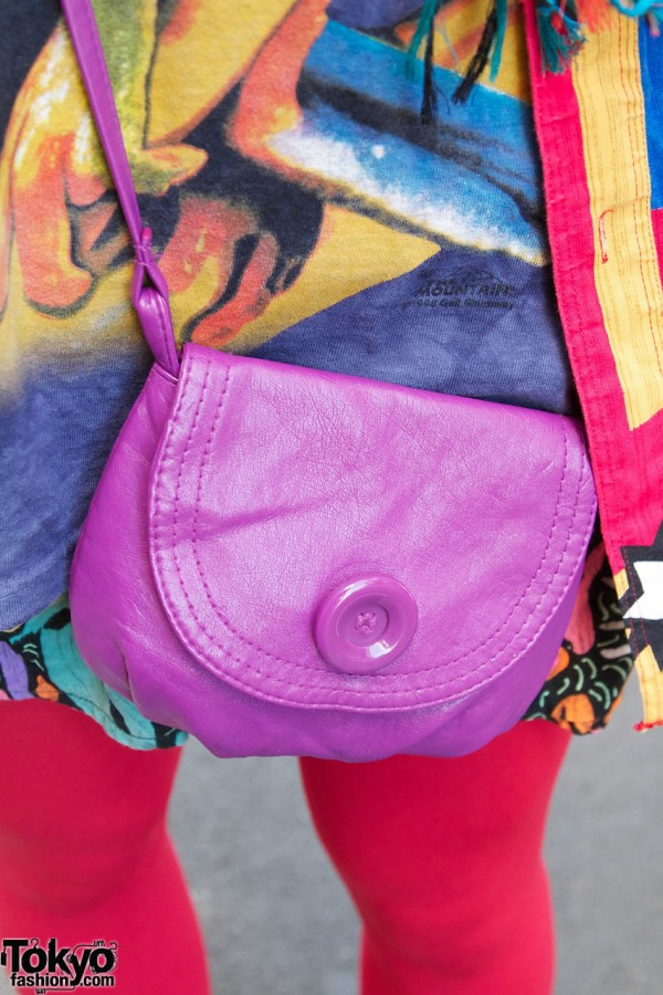 Purple Purse With Giant Button