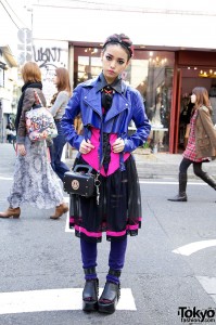 Hirari in Harajuku w/ Pink & Purple Outfit + Spike Headband – Tokyo Fashion