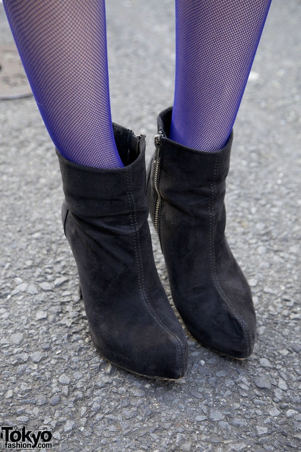 Zara short suede boots in Harajuku