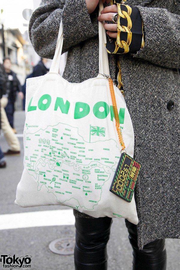 Cement bag with London map in Harajuku