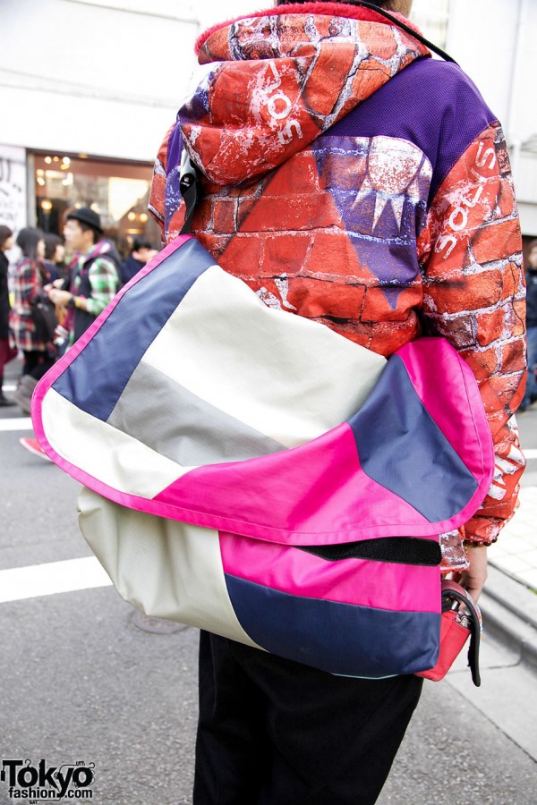 Anrealage color block bag in Harajuku