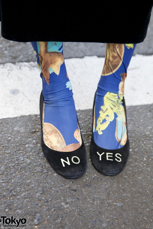 Yes/No shoes & graphic tights in Harajuku