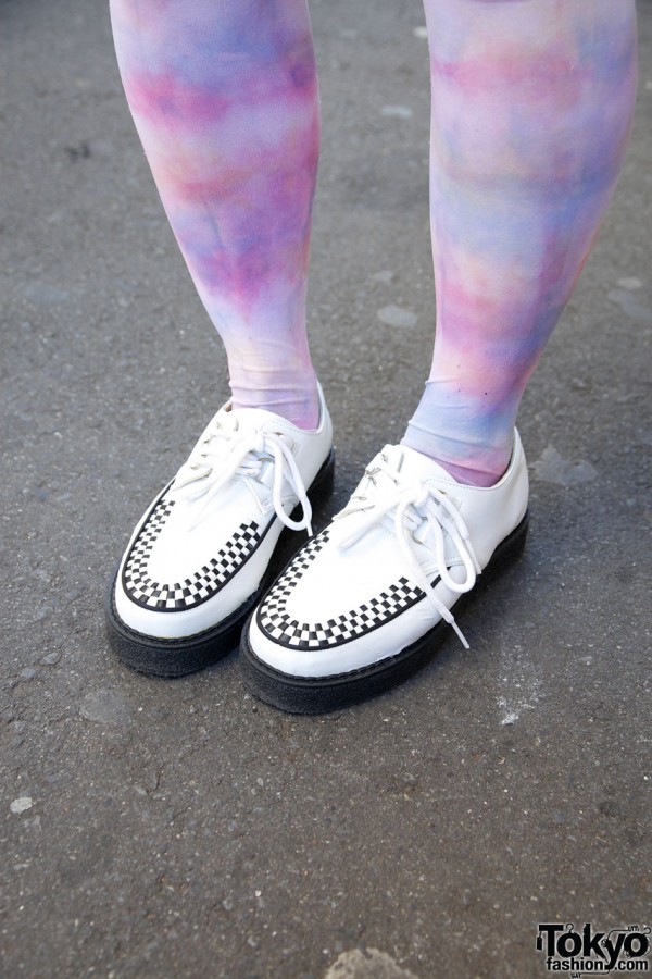 White Creepers & Colorful Tights in Harajuku
