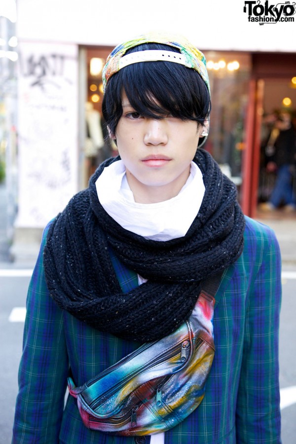 Snood scarf from Uniqlo in Harajuku
