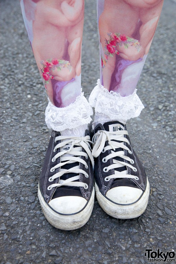 Cherub tights, lace socks & Panama Boy sneakers