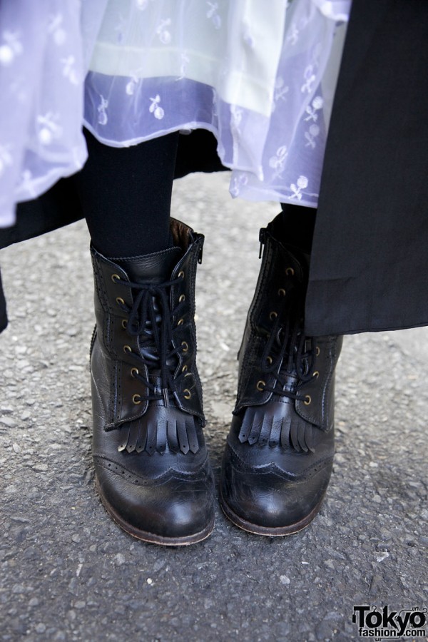 Vintage style boots in Harajuku