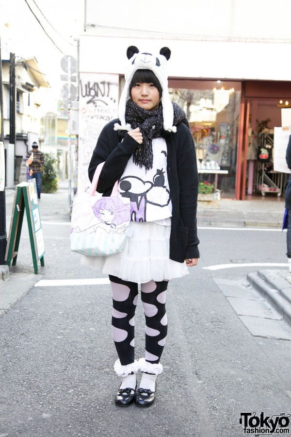 Panda Hat, Monomania Top & Creamy Mami Bag in Harajuku