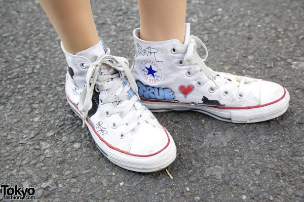 Graffiti Converse Sneakers in Harajuku