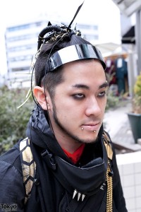 Pierced Cybergoth guy in Harajuku