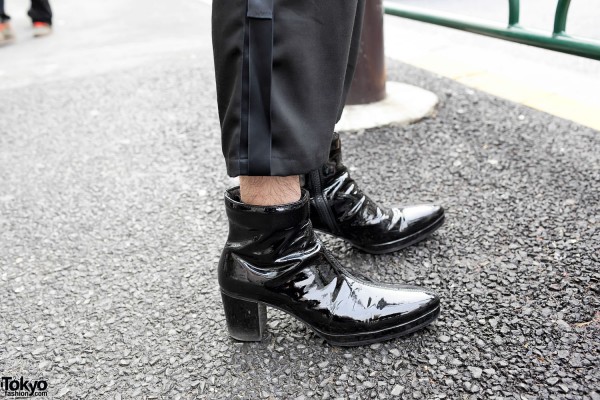 Japanese Guy's Shiny Heeled Shoes