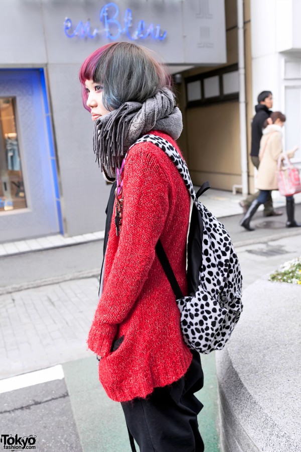 Oversized Cardigan & Dalmatian Backpack