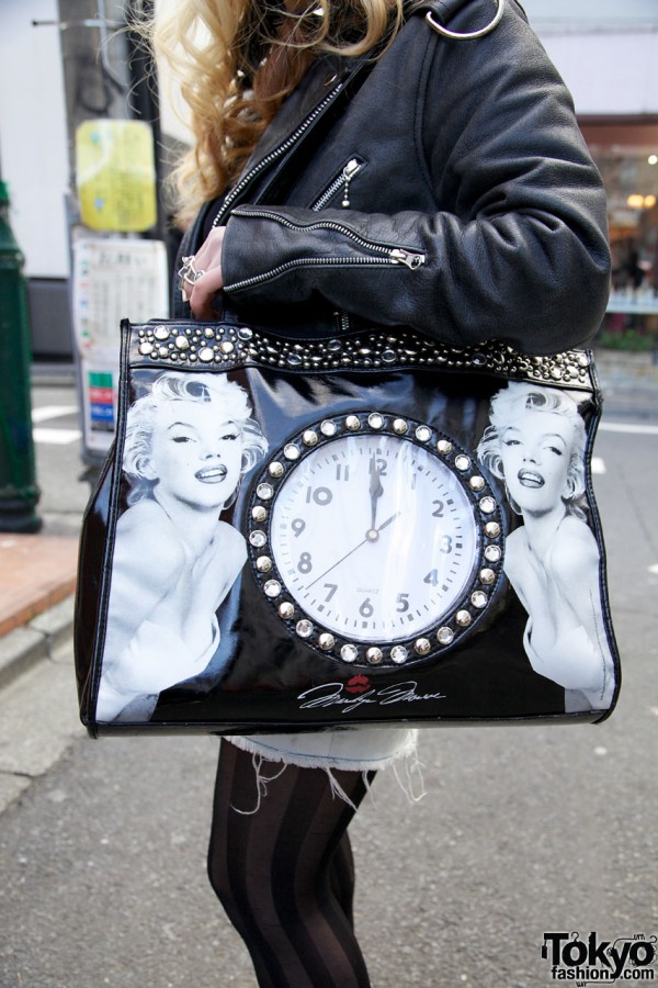Marilyn Monroe purse w/ clock in Harajuku