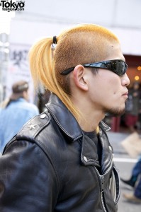 Shaved hair & long ponytail in Harajuku