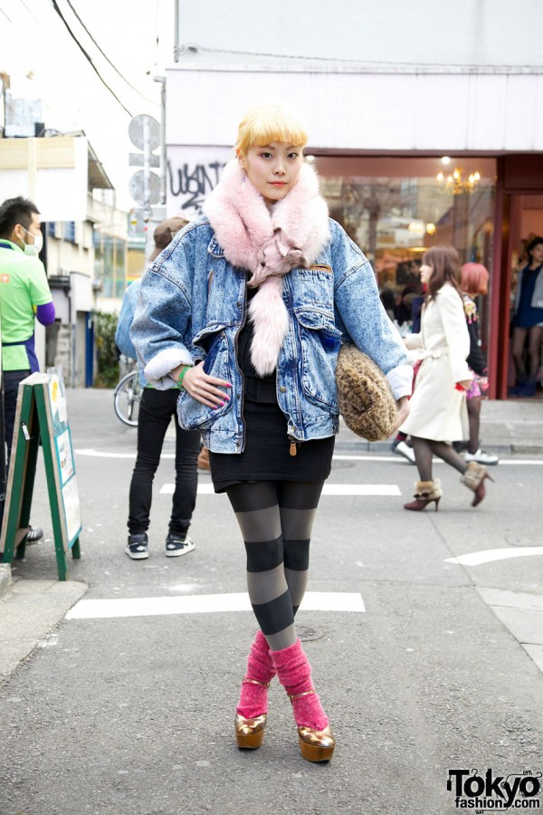 Vintage Harajuku Street Style w/ Oversized Acid Wash Jacket