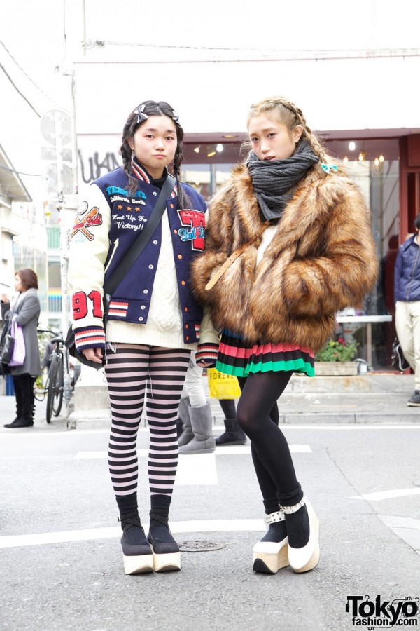 Girls with Braids & Rocking Horse Shoes in Harajuku