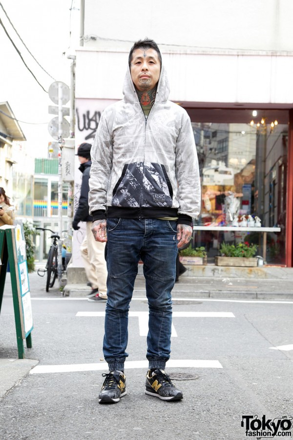 Tattoo Artist’s Face, Neck & Hand Tattoos in Harajuku