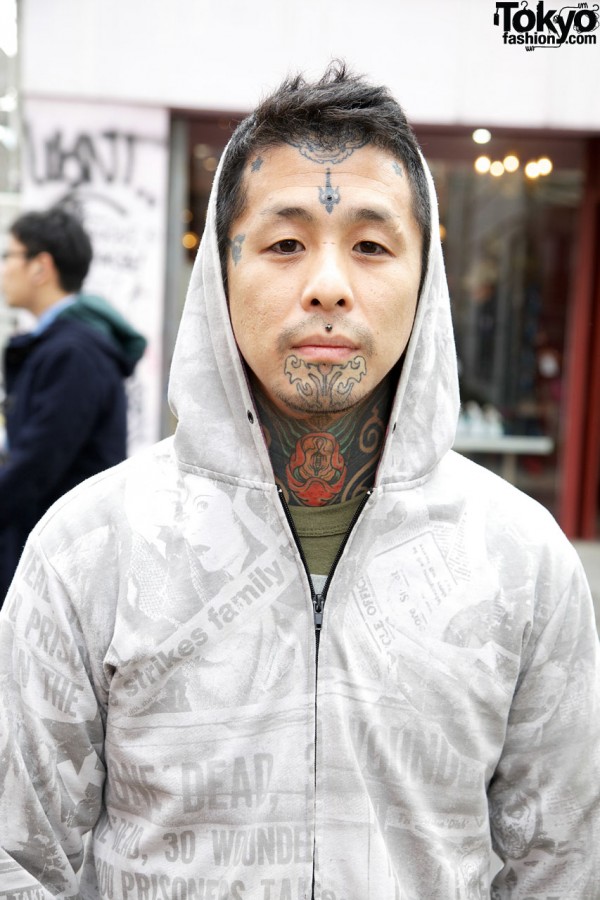 Face & Neck Tattoos in Harajuku